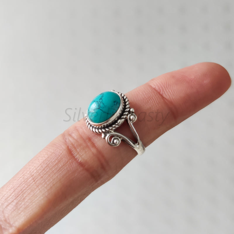 'Treat' Turquoise 925 Solid Sterling Silver Ring