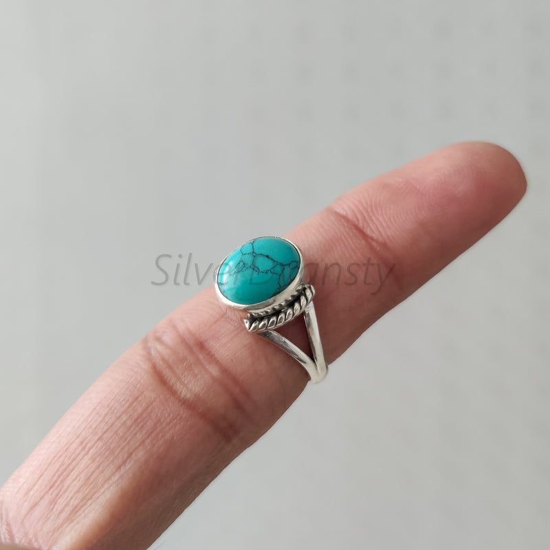 'Bold' Turquoise 925 Solid Sterling Silver Ring