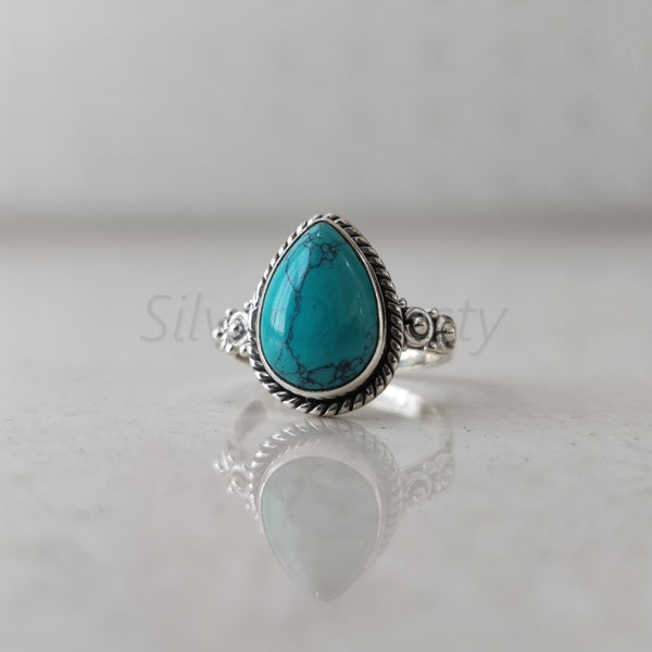 'Bold' Turquoise 925 Solid Sterling Silver Ring