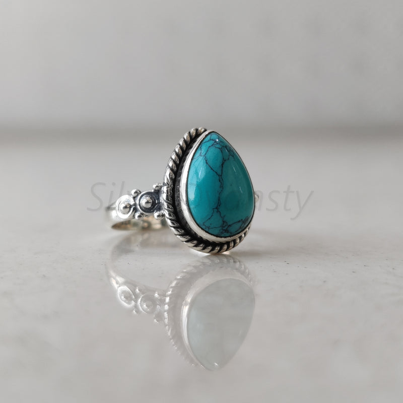 'Bold' Turquoise 925 Solid Sterling Silver Ring