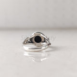 'BIA' Black Onyx 925 Solid Sterling Silver Ring Round