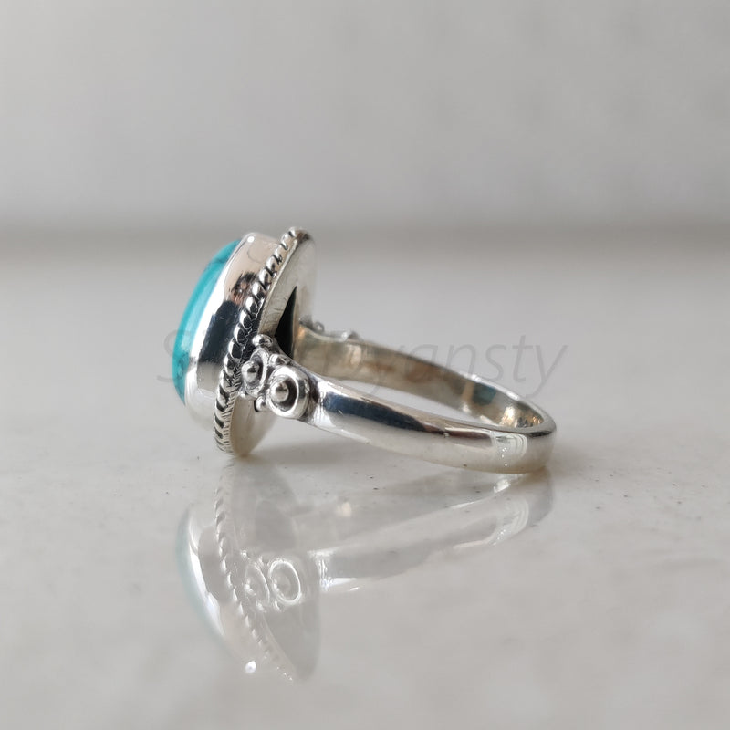 'Bold' Turquoise 925 Solid Sterling Silver Ring