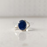 'Boho' Blue Sapphire Designer 925 Solid Sterling Silver Ring