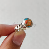 'Dashing' Oyster Copper Turquoise 925 Solid Sterling Silver Ring