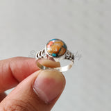 'Dashing' Oyster Copper Turquoise 925 Solid Sterling Silver Ring