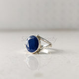 'Boho' Blue Sapphire Designer 925 Solid Sterling Silver Ring