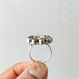 'Boho' Multistone Amethyst and Citrine 925 Solid Sterling Silver Ring