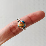 'Dashing' Oyster Copper Turquoise 925 Solid Sterling Silver Ring