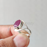 'Boho' Ruby 925 Solid Sterling Silver Ring