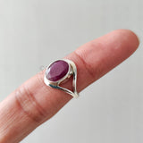 'Boho' Ruby 925 Solid Sterling Silver Ring