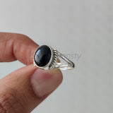 'BIA' Black Onyx 925 Solid Sterling Silver Ring