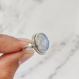 'Cocktail' Moonstone 925 Solid Sterling Silver Ring, Moonstone Ring