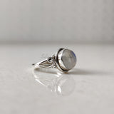 'Boho' Moonstone 925 Solid Sterling Silver Ring, Moonstone Ring