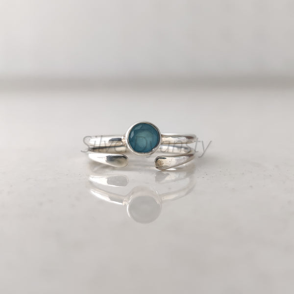 'BIA' Chalcedony 925 Solid Sterling Silver Ring