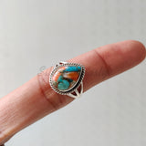 'Statement' Oyster Copper Turquoise 925 Solid Sterling Silver Ring