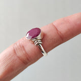 'Minimalist' Ruby 925 Solid Sterling Silver Ring