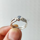 'Simple' Rainbow Moonstone 925 Solid Sterling Silver Ring