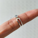 'Simple' Rainbow Moonstone 925 Solid Sterling Silver Ring