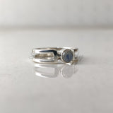 'Simple' Rainbow Moonstone 925 Solid Sterling Silver Ring