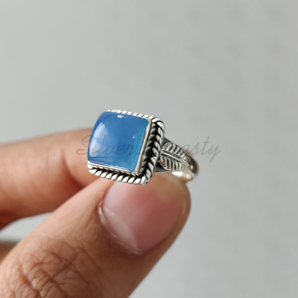 'BIA' Chalcedony 925 Solid Sterling Silver Ring