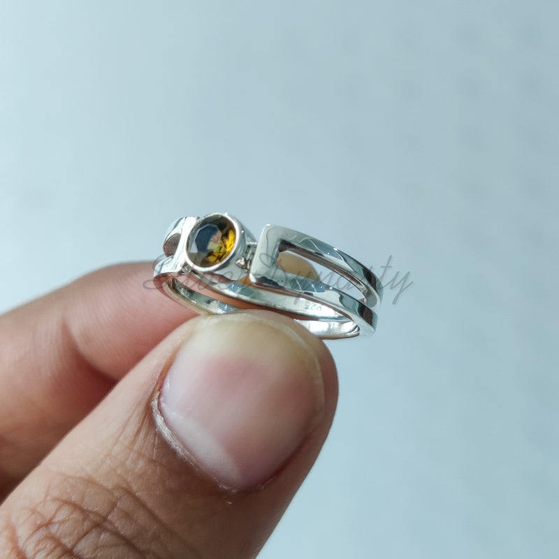 Citrine Ring, 925 Solid Sterling Silver Ring