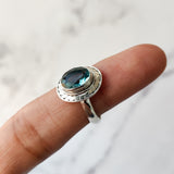 'BIA' Blue Topaz Ring, 925 Solid Sterling Silver Ring