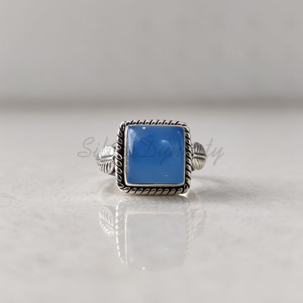 'BIA' Chalcedony 925 Solid Sterling Silver Ring