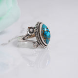 'BIA' Blue Copper Turquoise 925 Solid Sterling Silver Ring