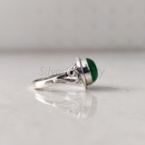 Natural Jade, 925 Solid Sterling Silver Designer Ring