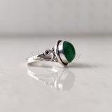 Natural Jade, 925 Solid Sterling Silver Designer Ring