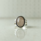 'Statement' Rose Quartz Ring 925 Solid Sterling Silver Ring