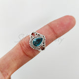 'Boho' Blue Topaz 925 Solid Sterling Silver Designer Ring