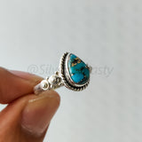 'Fortuna' Blue Copper Turquoise 925 Solid Sterling Silver Ring