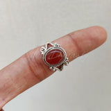 'Modern' Carnelian 925 Solid Sterling Silver Ring