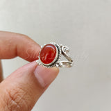 'Modern' Carnelian 925 Solid Sterling Silver Ring