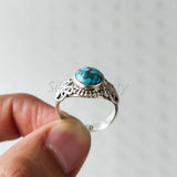 'BIA' Blue Copper Turquoise 925 Solid Sterling Silver Ring