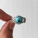 'BIA' Blue Copper Turquoise 925 Solid Sterling Silver Ring