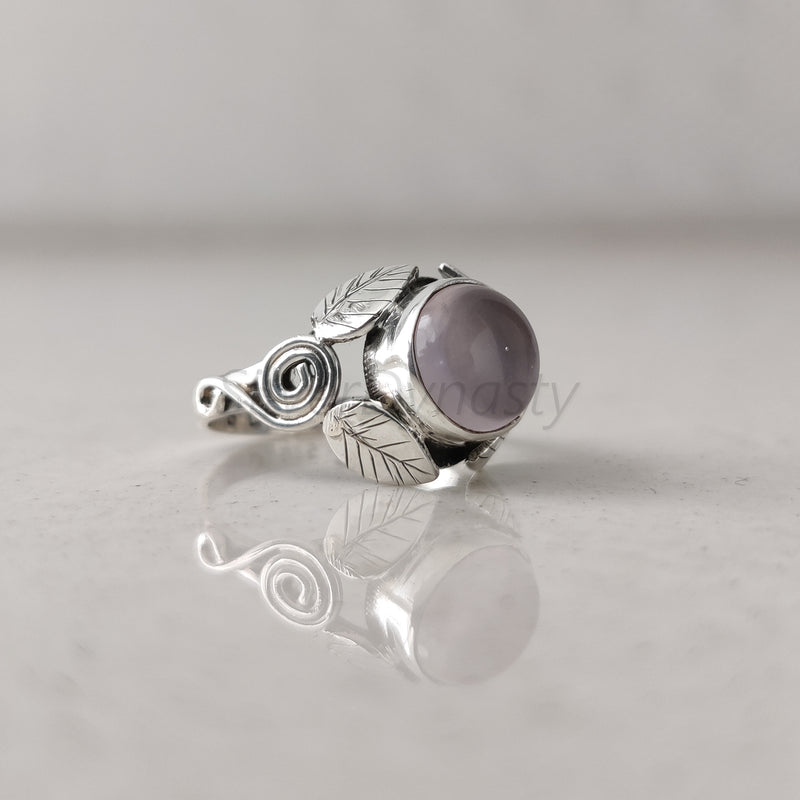 'Designer' Rose Quartz Ring 925 Solid Sterling Silver Ring