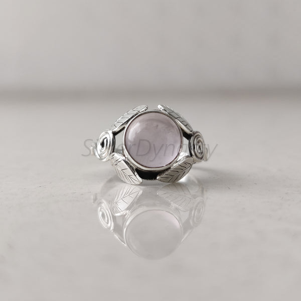 'Designer' Rose Quartz Ring 925 Solid Sterling Silver Ring