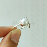 'Fortuna' Pearl 925 Solid Sterling Silver Ring