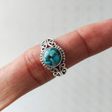 'BIA' Blue Copper Turquoise 925 Solid Sterling Silver Ring