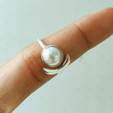 'Fortuna' Pearl 925 Solid Sterling Silver Ring