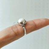 'Bohmin' Pearl 925 Solid Sterling Silver Ring