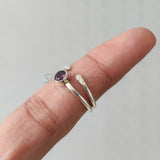 'Boho' Amethyst Ring, 925 Solid Sterling Silver Ring