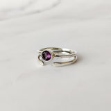 'Boho' Amethyst Ring, 925 Solid Sterling Silver Ring