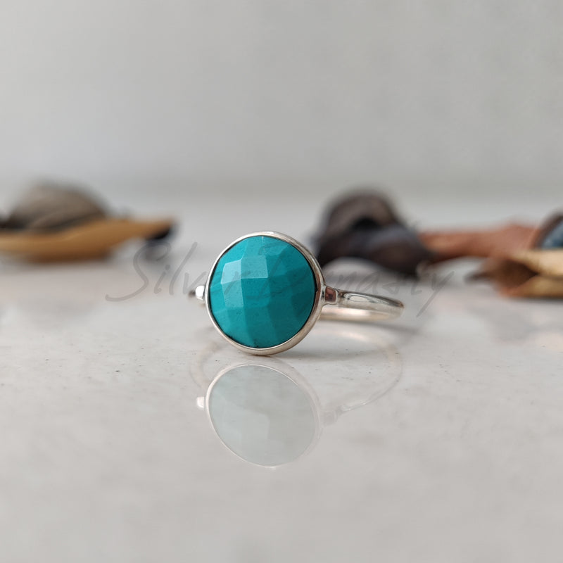 'Boho' Turquoise 925 Solid Sterling Silver Ring