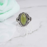 Natural Peridot, 925 Solid Sterling Silver Ring Cabochon