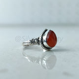 'Modern' Carnelian 925 Solid Sterling Silver Minimalist Ring