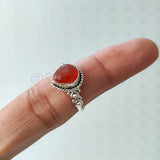 'Modern' Carnelian 925 Solid Sterling Silver Minimalist Ring