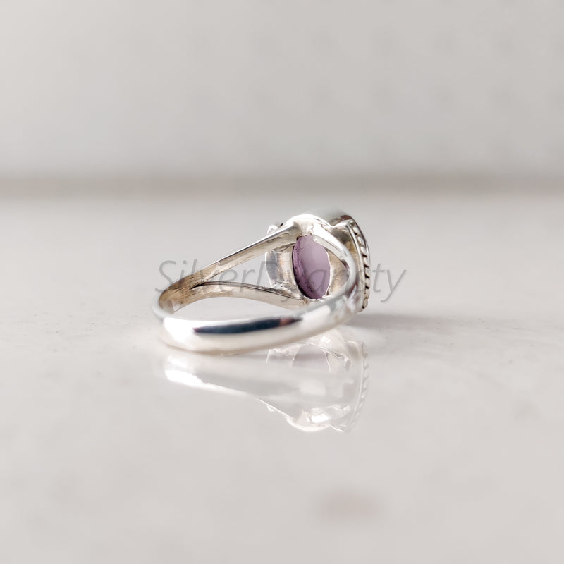 'Boho' Rose Quartz Ring 925 Solid Sterling Silver Ring